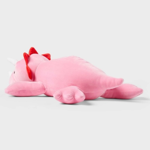 Bright Pink Dinosaur Weighted Plush Throw Pillow - Pillowfort - Picture 3 of 11